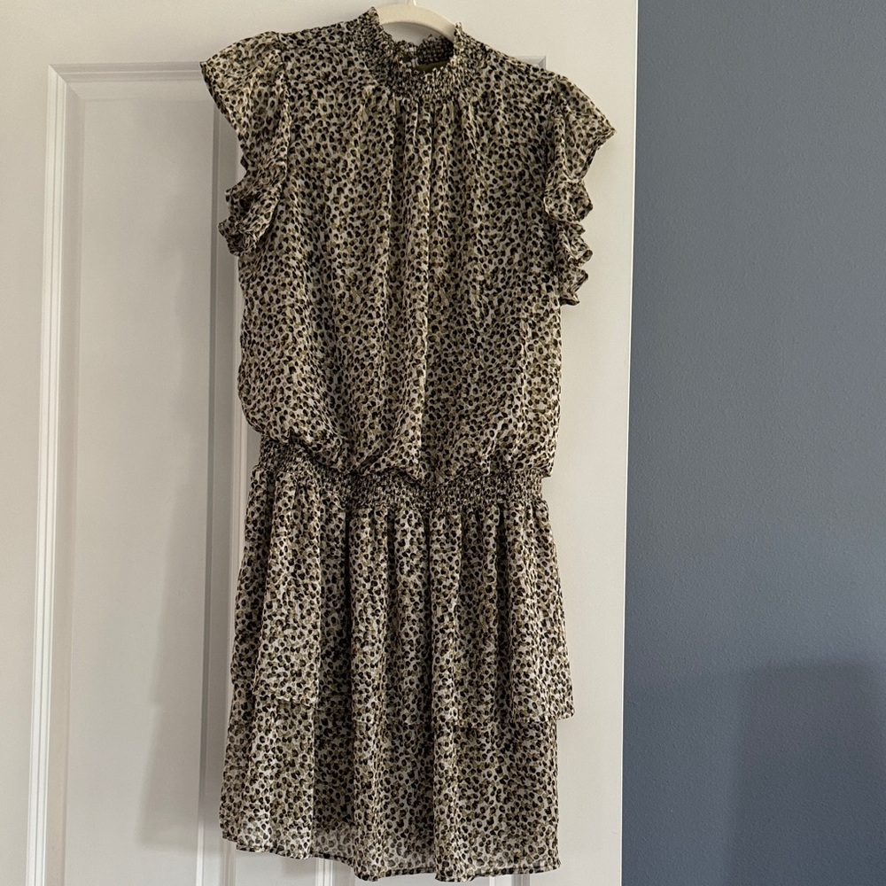 Ruffled Leopard Print Dress